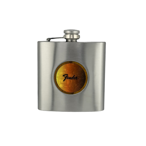 Fender Black Perine Logo on Sunburst Whiskey Flask