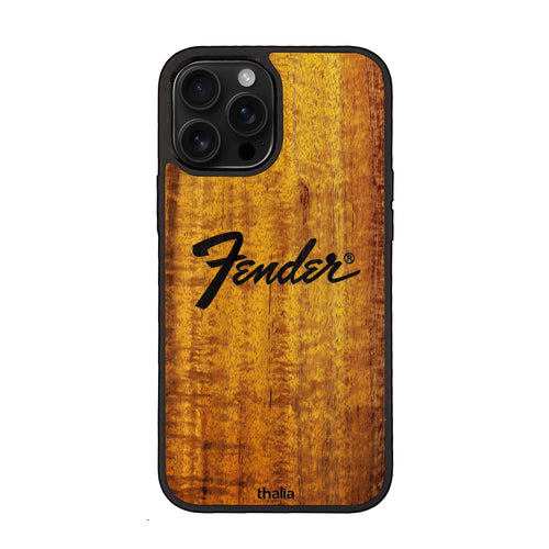 Fender Koa Vertical Perine Logo Engraved & Inked | iPhone Case