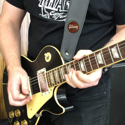 GibsonbyThalia Strap Gibson Les Paul Pearl Logo Inlay | Italian Leather Strap