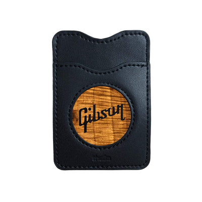 GibsonbyThalia Phone Wallet Gibson Logo Inked | Leather Phone Wallet AAA Curly Koa