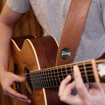 GibsonbyThalia Strap Gibson Les Paul Pearl Logo Inlay | Italian Leather Strap