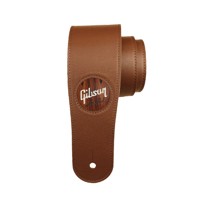 GibsonbyThalia Strap Gibson Les Paul Pearl Logo Inlay | Italian Leather Strap Santos Rosewood / Brown / Standard