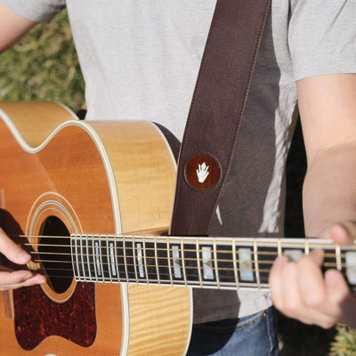 GibsonbyThalia Strap Indian Rosewood & Gibson Pearl Holly Inlay | Italian Leather Strap