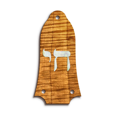 GibsonbyThalia Truss Rod Cover Custom Truss Rod Cover | Shape T6 - Fits Many Epiphone Guitars Pearl Chai / AAA Curly Koa