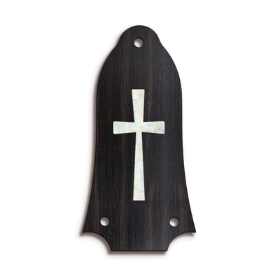 GibsonbyThalia Truss Rod Cover Custom Truss Rod Cover | Shape T6 - Fits Many Epiphone Guitars Pearl Cross / Black Ebony