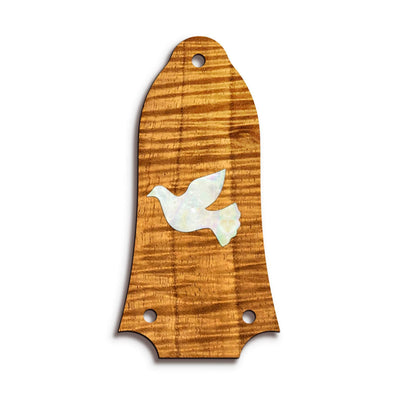 GibsonbyThalia Truss Rod Cover Custom Truss Rod Cover | Shape T6 - Fits Many Epiphone Guitars Pearl Dove / AAA Curly Koa