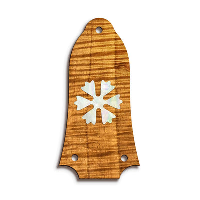 GibsonbyThalia Truss Rod Cover Custom Truss Rod Cover | Shape T6 - Fits Many Epiphone Guitars Snowflake / AAA Curly Koa