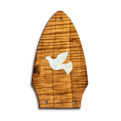 GibsonbyThalia Truss Rod Cover Custom Truss Rod Cover | Shape T8 - Fits Many Gibson Guitars Pearl Dove / AAA Curly Koa