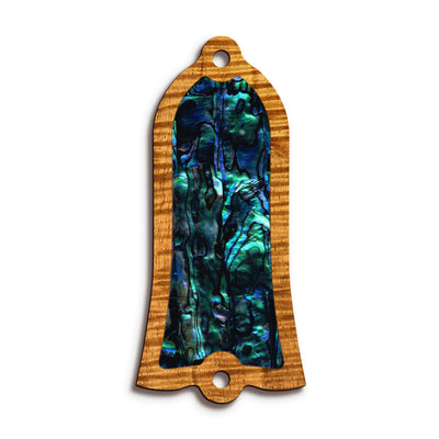 GibsonbyThalia Truss Rod Cover Gibson Truss Rod Cover | Shape T1 - Fits Gibson Guitars Blue Abalone / AAA Curly Koa