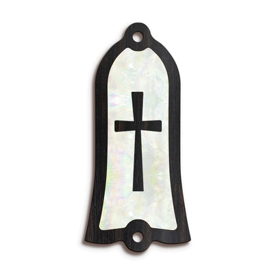 GibsonbyThalia Truss Rod Cover Gibson Truss Rod Cover | Shape T1 - Fits Gibson Guitars Cross in Pearl / Black Ebony