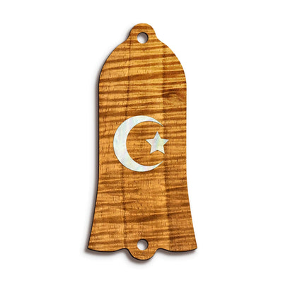 GibsonbyThalia Truss Rod Cover Gibson Truss Rod Cover | Shape T1 - Fits Gibson Guitars Pearl Crescent Moon / AAA Curly Koa