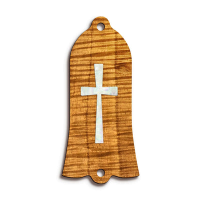 GibsonbyThalia Truss Rod Cover Gibson Truss Rod Cover | Shape T1 - Fits Gibson Guitars Pearl Cross / AAA Curly Koa