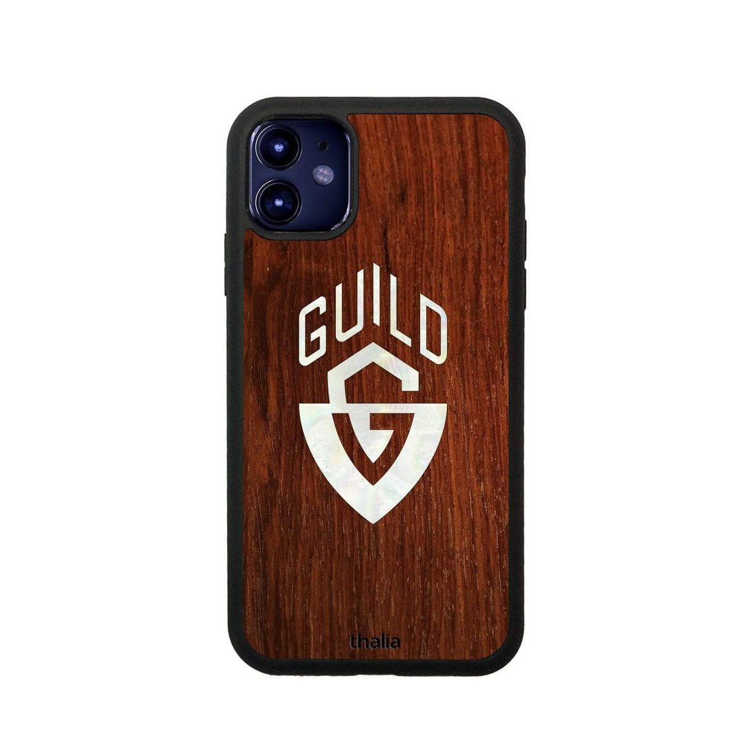 GuildbyThalia Phone Case Indian Rosewood & Guild G-Shield Pearl Logo | iPhone Case iPhone 11