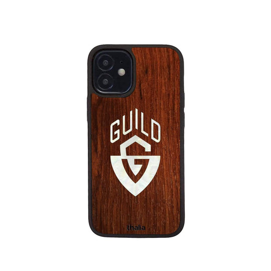 GuildbyThalia Phone Case Indian Rosewood & Guild G-Shield Pearl Logo | iPhone Case iPhone 12 mini