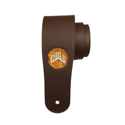 GuildbyThalia Strap Guild Pearl Logo | Italian Leather Strap AAA Curly Koa / Dark Chocolate / Standard