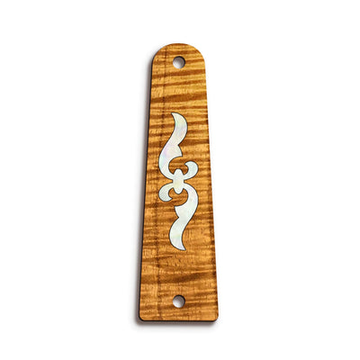 TaylorbyThalia Truss Rod Cover Classic Taylor Inlay Truss Rod Cover | Shape T14 - Fits 2 Hole Taylor Guitars 400 Series Renaissance / AAA Curly Koa