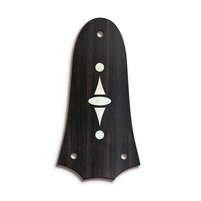 TaylorbyThalia Truss Rod Cover Classic Taylor Inlay Truss Rod Cover | Shape T3 - Fits 3 Hole Taylor Guitars 500 Series Century / Black Ebony