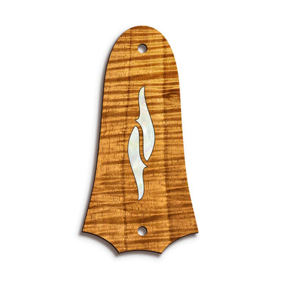 TaylorbyThalia Truss Rod Cover Classic Taylor Inlay Truss Rod Cover | Shape T4 - Fits 2 Hole Taylor Guitars 800 Series Element / AAA Curly Koa