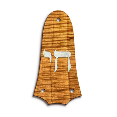 TaylorbyThalia Truss Rod Cover Custom Truss Rod Cover | Shape T3 - Fits 3 Hole Taylor Guitars Pearl Chai / AAA Curly Koa