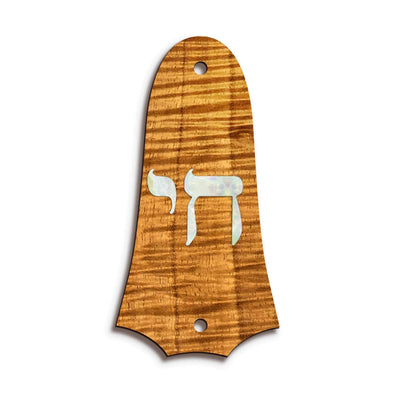 TaylorbyThalia Truss Rod Cover Custom Truss Rod Cover | Shape T4 - Fits 2 Hole Taylor Guitars Pearl Chai / AAA Curly Koa