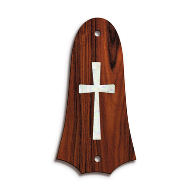 TaylorbyThalia Truss Rod Cover Custom Truss Rod Cover | Shape T4 - Fits 2 Hole Taylor Guitars Pearl Cross / Santos Rosewood