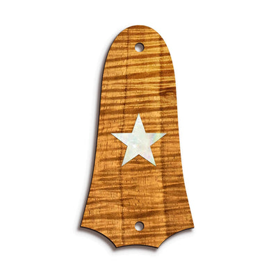 TaylorbyThalia Truss Rod Cover Custom Truss Rod Cover | Shape T4 - Fits 2 Hole Taylor Guitars Pearl Star / AAA Curly Koa