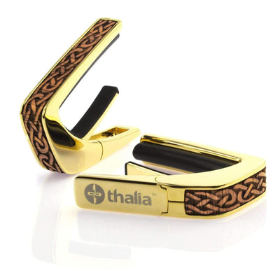 Thalia B-STOCK B-STOCK Capo | Deluxe 24K Gold / Hawaiian Koa Celtic Knot