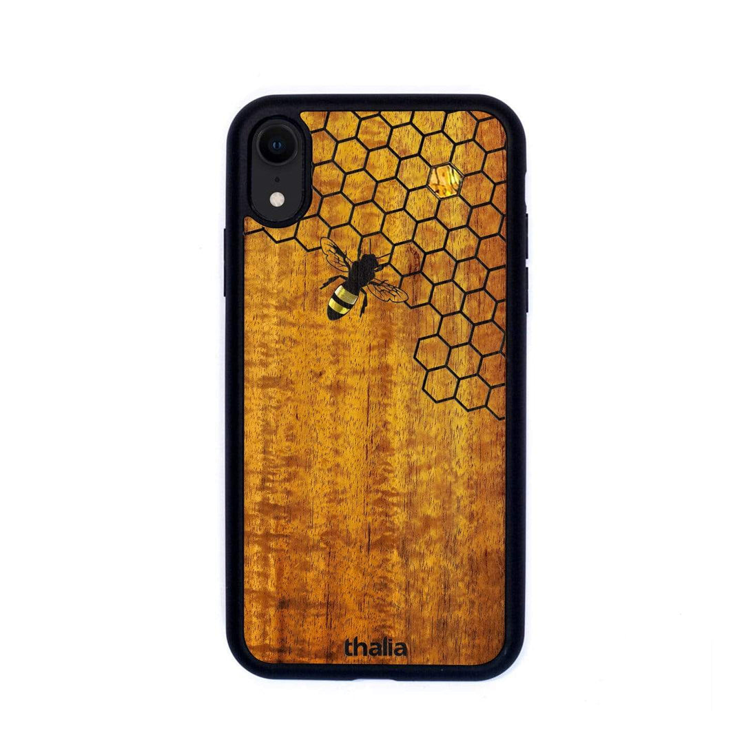 Thalia Phone Case AAA Curly Hawaiian Koa & Bee with Honeycomb | iPhone Case iPhone XR
