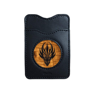 Thalia Phone Wallet Dragonhead Engraving | Leather Phone Wallet AAA Curly Koa