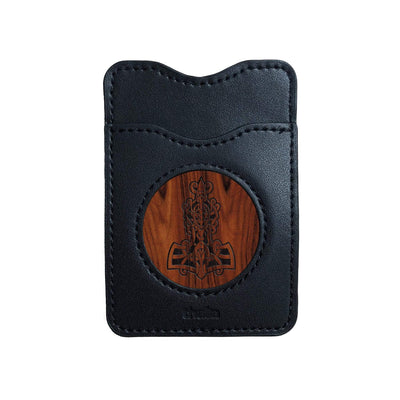 Thalia Phone Wallet Mjolnir Thor's Hammer Engraving | Leather Phone Wallet Santos Rosewood