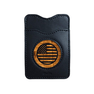 Thalia Phone Wallet Old Glory Engraving | Leather Phone Wallet AAA Curly Koa