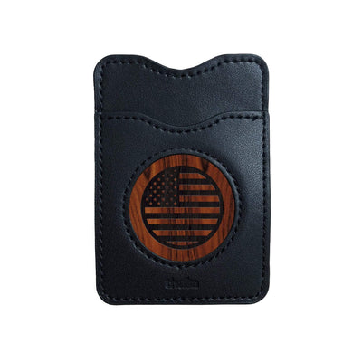 Thalia Phone Wallet Old Glory Engraving | Leather Phone Wallet Santos Rosewood