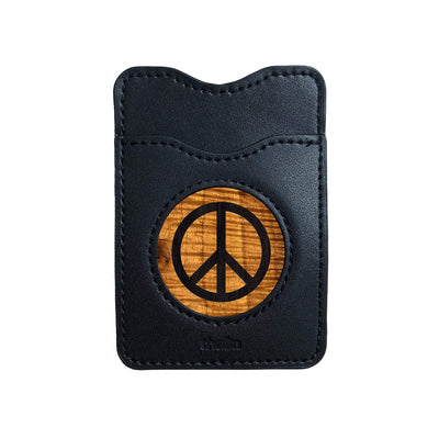 Thalia Phone Wallet Peace Sign Inked | Leather Phone Wallet AAA Curly Koa