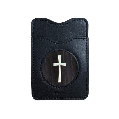 Thalia Phone Wallet Pearl Cross | Leather Phone Wallet AAA Curly Koa