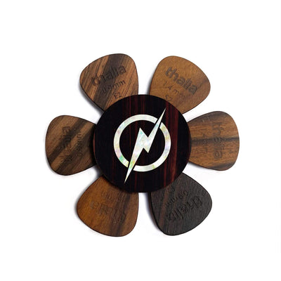 Thalia Pick Puck Pearl Lightning Bolt | Pick Puck Black Ebony / Just Wood