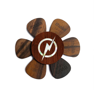 Thalia Pick Puck Pearl Lightning Bolt | Pick Puck Indian Rosewood / Just Wood