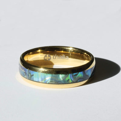 Thalia Ring Blue Abalone | Tungsten Carbide Ring 8mm