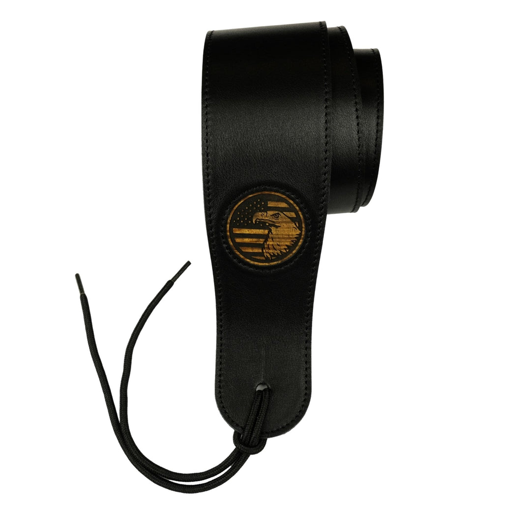 AAA Curly Hawaiian Koa & Bald Eagle Engraving | Italian Leather Strap