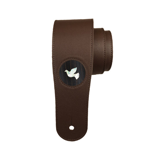 Thalia Strap Black Ebony & Pearl Dove Inlay | Italian Leather Strap Dark Chocolate / Standard
