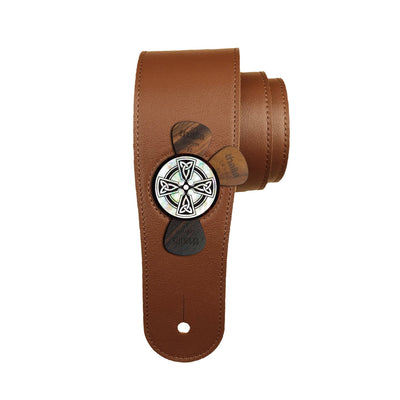 Thalia Strap Pearl Celtic Cross | Pick Puck Integrated Leather Strap Black Ebony / Brown / STANDARD