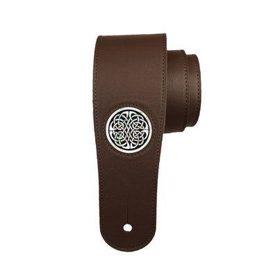 Thalia Strap Pearl Celtic Knot | Italian Leather Strap Dark Chocolate / Standard