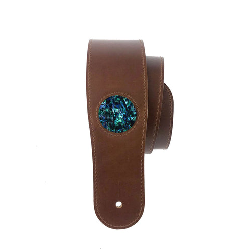 Thalia Strap Shell Inlay | Italian Leather Strap Black / Standard / Blue Abalone