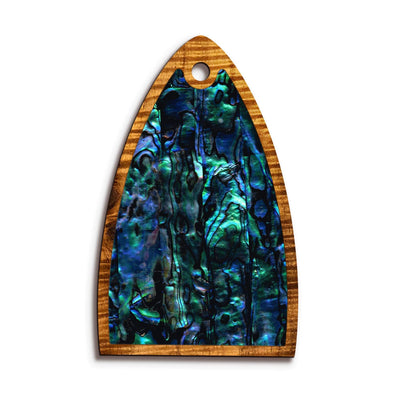 Thalia Truss Rod Cover Custom Truss Rod Cover | Shape T12 - Fits Many PRS Guitars Blue Abalone / AAA Curly Koa