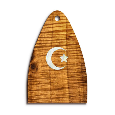 Thalia Truss Rod Cover Custom Truss Rod Cover | Shape T13 - Fits Many PRS Guitars Pearl Crescent Moon / AAA Curly Koa