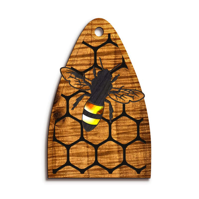 Thalia Truss Rod Cover Custom Truss Rod Cover | Shape T13 - Fits Many PRS Guitars Save the Bees / AAA Curly Koa