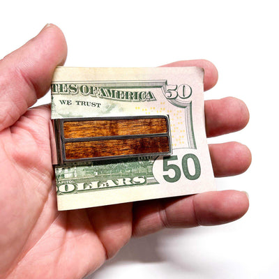 ThaliaCapos.com Money Clip AAA Curly Hawaiian Koa Money Clip