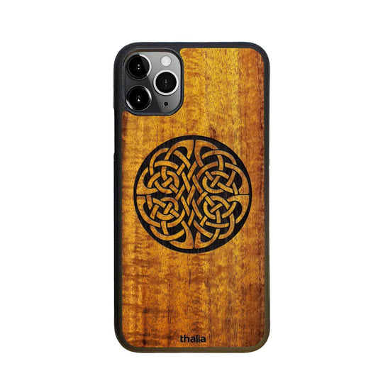 ThaliaCapos.com Phone Case Hawaiian Koa & Celtic Knot Engraving | iPhone Case iPhone 11 Pro Max